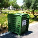 Waste container cover – Omega – Stripes 360S